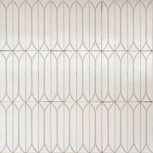 Керамогранит Marazzi Italy Terramater MPM5 Vaniglia Struttura 3D Losanga Lux 9.1x37.5
