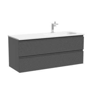 Тумба под раковину Sancos Folk FL120RGS подвесная, 119.5x44.5x50, правая, Grey soft