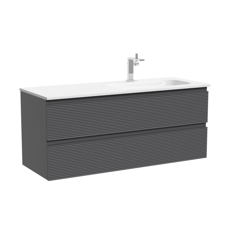 Тумба под раковину Sancos Folk FL120RGS подвесная, 119.5x44.5x50, правая, Grey soft