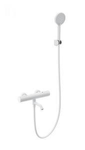 Смеситель для ванны Wonzon & Woghand WW-A2006-A1-MW с душем и термостатом, белый матовый