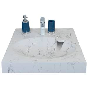 Раковина Stella Polar Миро SP-00000841 с кронштейнами 60 см, под белый мрамор