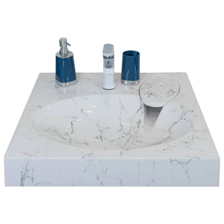 Раковина Stella Polar Миро SP-00000841 с кронштейнами 60 см, под белый мрамор