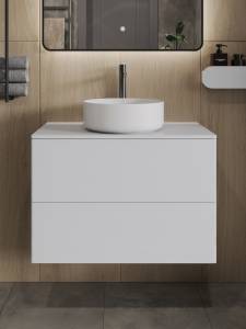 Тумба с раковиной Orange Отто Ot-75TuMDF+B09-360W белая глянцевая, 75 см