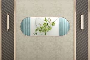 3D Фотообои Artegrafico «Бабочки над веткой в зеркальном отражении» OP-004 канвас