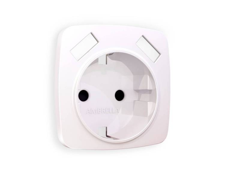 Лицевая панель для электрической розетки с заземлением со шторками 2USB A+A Ambrella Volt Omega OP2090