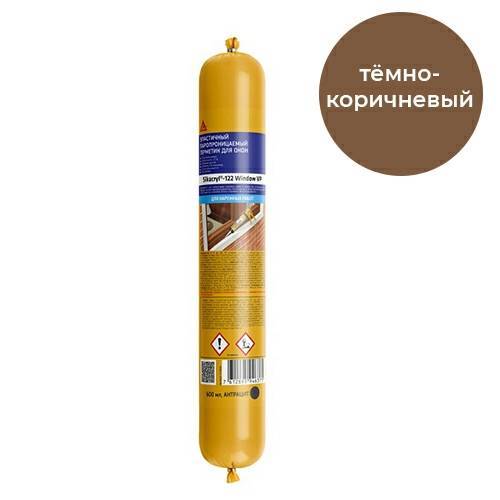 Герметик Sika Sikacryl-122 Window VP оконный паронепроницаемый акриловый 772837 Темно-коричневый Туба 600 мл