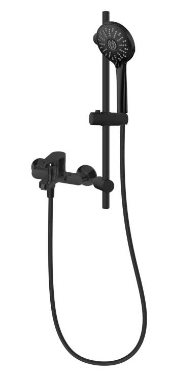 Смеситель для ванны Arrow AG3628MB-TZ с душевым гарнитуром и штангой, черный матовый