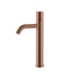 Смеситель для раковины Boheme Stick 122-CB высокий, Copper Brushed Diamond