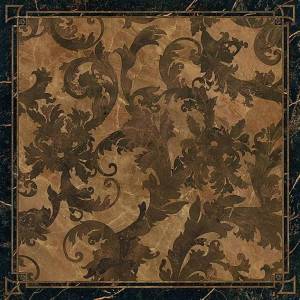 Декор Versace Marble G0240073 Cassettone Foglia Nero Rett Lapp 58.5x58.5