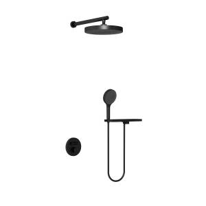 Душевой комплект Vincea Inspire VSFW-3I22MT2RMB встраиваемый, термостатический, двухрежимный, черный матовый