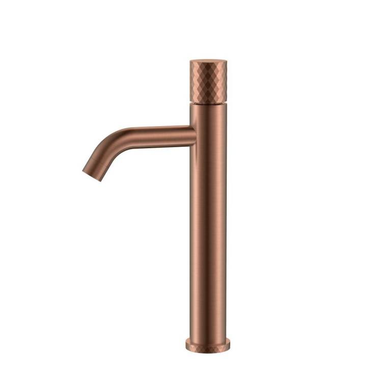 Смеситель для раковины Boheme Stick 122-CB высокий, Copper Brushed Diamond