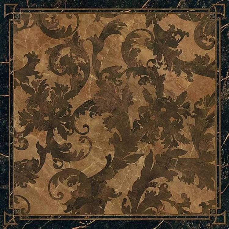 Декор Versace Marble G0240073 Cassettone Foglia Nero Rett Lapp 58.5x58.5