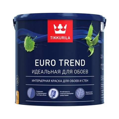 TIKKURILA EURO TREND краска интерьерная для обоев и стен, база C (9л)