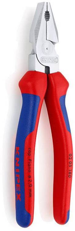Плоскогубцы KNIPEX комб. особ. мощн. VDE, рез: провол. твёрд. d 2.5 мм, роял. струна d 2 мм, кабель d 11.5 мм, L-180 мм, хром, 2К ручки
