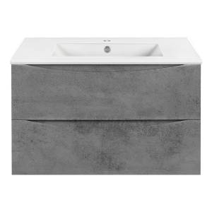 Тумба под раковину Vincea Mia VMC-2MC800BT 800 подвесная, 2 выкатных ящика soft close, Beton