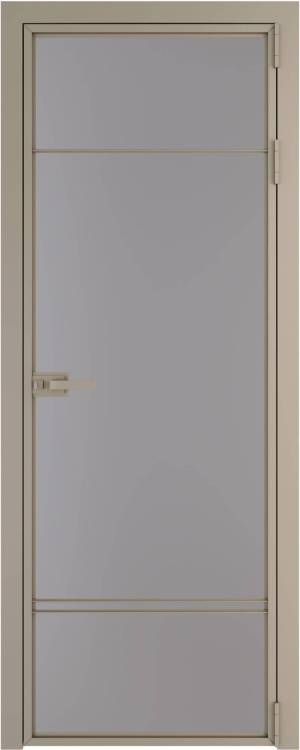 Межкомнатная дверь Profil Doors 4 AX цвет профиля Никель матовый, стекло безопасное 6 мм монохром серый 800x2000
