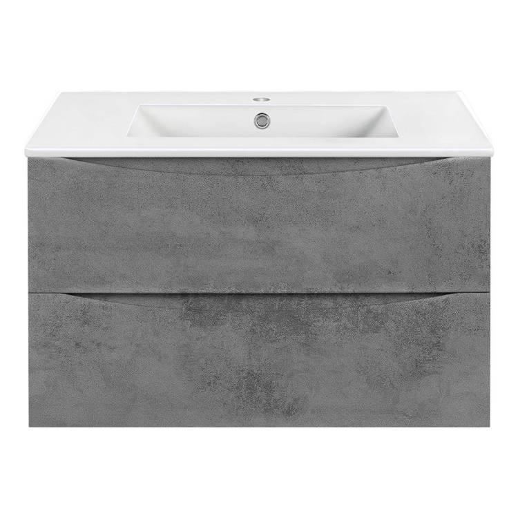 Тумба под раковину Vincea Mia VMC-2MC800BT 800 подвесная, 2 выкатных ящика soft close, Beton