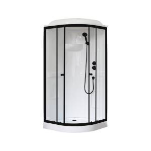 Душевая кабина Royal Bath HK RB90HK1-T-BL профиль черный, стекло прозрачное, 90x90x217