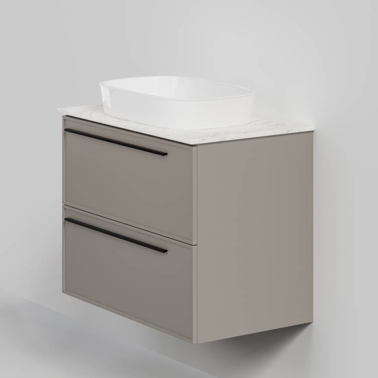 Тумба с раковиной La Fenice Elba Twin Cappuccino NFNC-01-ELB-C-80-2-3-M-GG бежевая матовая, 80 см