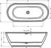 Акриловая ванна Riho Bathtubs B085004220 Inspire 180 velvet - белый matt/ черный matt Riho Fall заполнение через перелив, хром 180x80x60 фото 4
