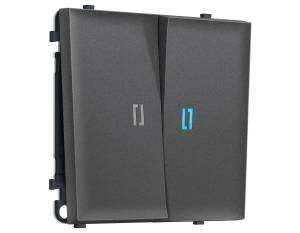 Комплект механизма 2-клавишного проходного выключателя Ambrella Volt Sigma MS654040 антрацит серый