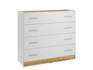 Комод КМ-100 НК-Мебель Fresco 72516689 Белый/Дуб Вотан 90.3x100x40