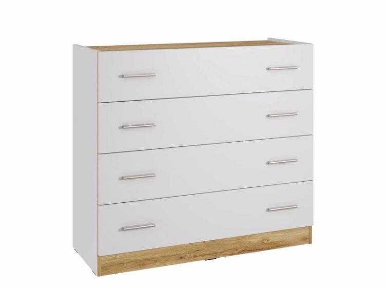 Комод КМ-100 НК-Мебель Fresco 72516689 Белый/Дуб Вотан 90.3x100x40