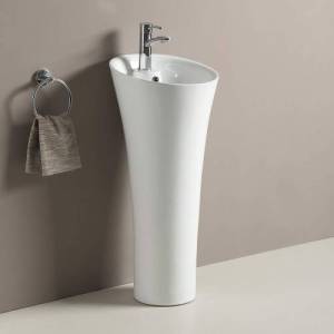 Раковина Weltwasser Leerbach 10000008707 4141 GL-WT моноблок, 40 см, белая глянцевая