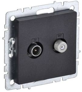 ТВ-розетка TV+SAT IEK Brite BR-AF20-O-K02 черный