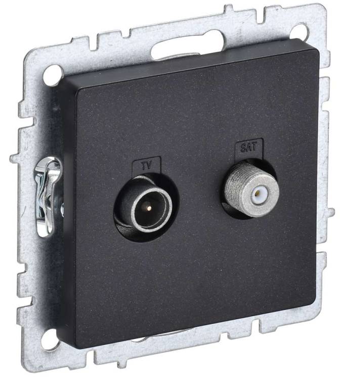 ТВ-розетка TV+SAT IEK Brite BR-AF20-O-K02 черный