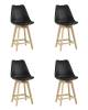Набор из 4 полубарных стульев Stool Group Frankfurt Y815A-65CM black X4 черный