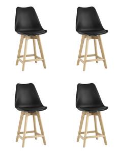 Набор из 4 полубарных стульев Stool Group Frankfurt Y815A-65CM black X4 черный