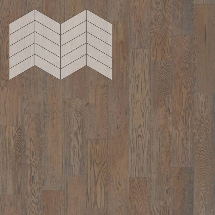Паркетная доска Lab Arte Chevron Pro Французская Елка Дуб Натур Грис лак 337-400x110x14