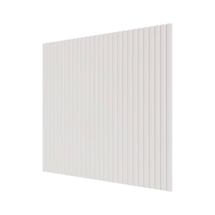 Стеновая квадратная панель МДФ Ликорн Полосы белая 50x50x0.8