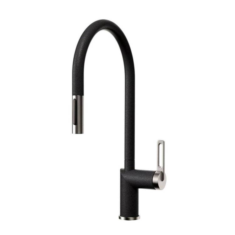 Смеситель для кухни Granula GR-8172 графит, с выдвижным изливом