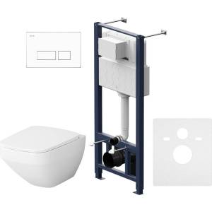 Унитаз с инсталляцией Am.Pm Inspire V2.0 IS47001.50A1700 безободковый, с крышкой-сиденьем микролифт, с кнопкой