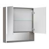 Зеркало-шкаф Equil Smile szSMILE80 с подсветкой и розеткой, лен антрацит, 80x80 фото 3