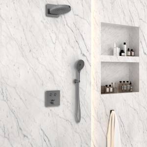Душевой комплект Vincea Inspire VSFW-4I211GM встраиваемый, вороненая сталь матовый