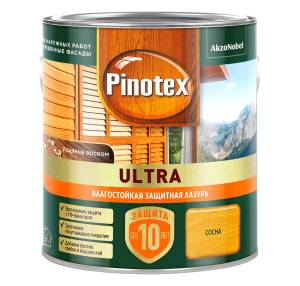 Пропитка декоративная для защиты древесины Pinotex Ultra AWB полуглянцевая сосна 2.5 л