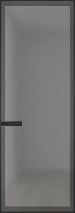 Межкомнатная дверь Profil Doors 1 AGN цвет профиля Черный, стекло безопасное 4 мм иней графит 700x2000