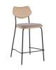 Стул полубарный Stool Group Casey B2171-H65 K-6+M8506 D21 серо-коричневый с бежевой экокожей