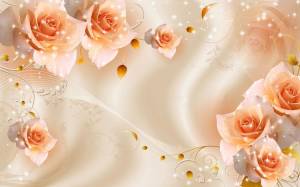 3D Фотообои Artegrafico «Композиция с бежевыми розами» GM-016 акварель