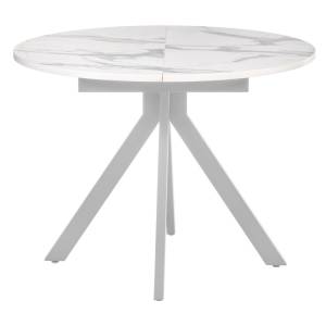 Стол Bradex Home Rudolf RF 0523 белый мрамор, белый 100(130)x100x75