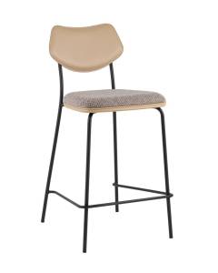 Стул полубарный Stool Group Casey B2171-H65 K-6+M8506 D21 серо-коричневый с бежевой экокожей