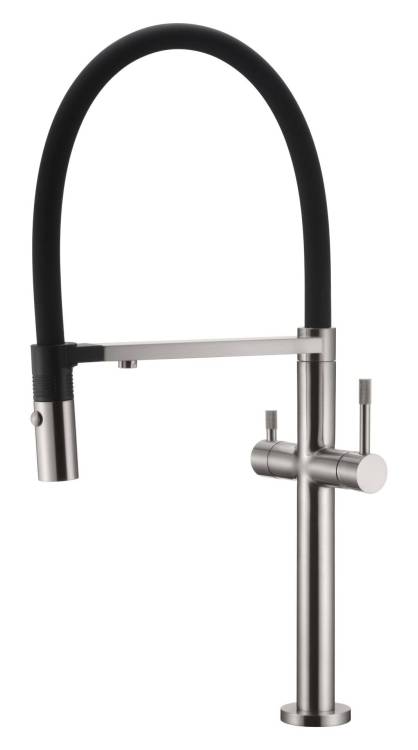 Смеситель для кухни Boheme Uno 115-NB nikel brush, c краном для питьевой воды