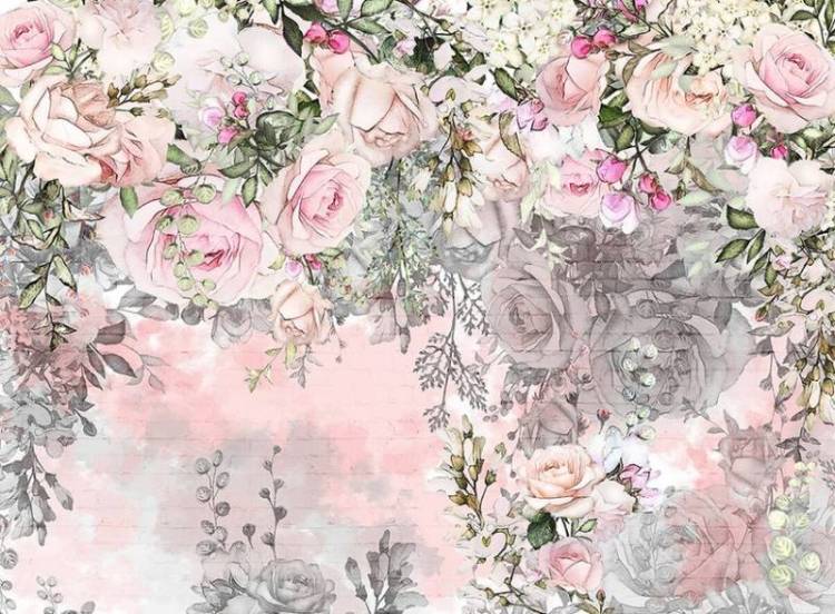 3D Фотообои Artegrafico «Розово-серый контраст» BT-020 акварель