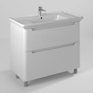 Тумба под раковину Briz Альби 235 03-08105-14 00 БЕЛ, белый глянцевый, 105x51