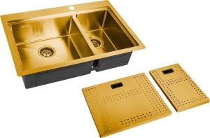 Мойка кухонная Zorg Master N-78-2-52-L Bronze