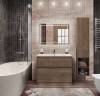 Тумба с раковиной Belbagno Kraft KRAFT-1000-2C-PIA-RT 100x46x83 Rovere Tabacco напольная с фрезерованными ручками по всей длине фасада с двумя выкатными ящиками фото 2