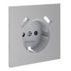 Лицевая панель для розетки с заземлением, шторками и USB Type A+A Voltum S70 VLS000916 серый